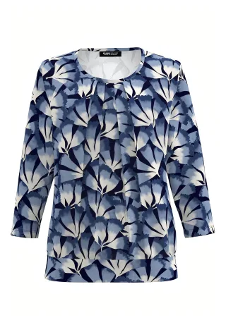 FRANK WALDER - Shirt NOS mit Raffung glacier blue - Gr. - 40