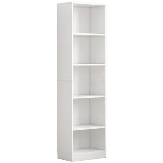 Bücherregal,, Weiß, Holzwerkstoff, 50x182x30 cm, Wohnzimmer, Regale, Bücherregale