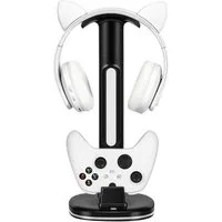 KINSI Ladestation für Xbox Controller & Headset mit RGB-Beleuchtung Zubehor für Xbox Contoller (Abnehmbarer Halter für Xbox,Kabelloses Laden & Aufbewahrungsständer)