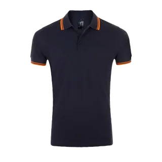 SOLS - "Pasadena" Poloshirt für Herren (Dunkelblau/Neon-Orange)