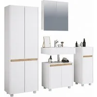 VCM Badmöbel-Set 4tlg-Cosila XL 165x154x33cm, (Komplett-Set, 4-St., 1x Unterschrank 1x Midischrank 1x Hochschrank 1x Spiegelschrank)