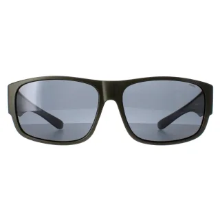 INVU Rectangle Unisex Matte Olive Metallic Grau Polarisiert E2601