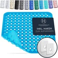 Homerella Duschmatte rutschfest - 100% BPA frei - Inkl. 2 Haken zum Aufhängen 53x53cm, Antirutschmatte Dusche hautsensitiv & schimmelresistent, - Duscheinlage maschinenwaschbar