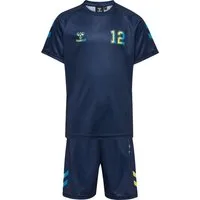 hummel Sportanzug hmlSHIMMER SET (Set, 0-tlg), Set aus Shorts und T-Shirt, mit schimmernden Details, bequeme Passform
