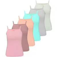 LOREZA Unterhemd 6 Mädchen Unterhemden Spagettiträger 92-170 / 2-15 Jahre - Basics (Set, 6-St., 6er-Pack)
