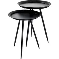 HAKU Beistelltisch Sofatisch, Wohnzimmertisch (1-St), rund - aus Metall Schwarz - Ø/H 38/47 cm