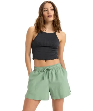 Roxy Shorts "LEKEITIO BREAK MID" sportlicher Stil, für aktive Tage, aus Leinen und Viskose