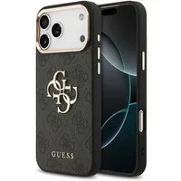 Guess Handyhülle GUESS Case für iPhone 17 Pro Max Metal Logo Gold Hülle Cover Schwarz