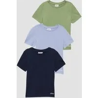 s.Oliver Kurzarmshirt T-Shirt Unisex Dreierpack T-Shirts mit Logoprint