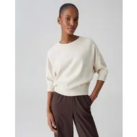 OPUS Sweatshirt Sweatshirt aus BCI Cotton mit weichem Griff Weite Passform, elastische Rippbündchen, Pull-on