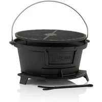BBQ-Toro Holzkohlegrill Gusseisen Grilltopf mit Grillrost, 32 x 33 x 18 cm, Hibachi Style