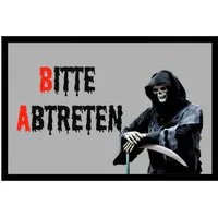 Ladreas Fußmatte Schmutzfangmatte Bitte Abtreten Totenkopf Skull F160, 60x40