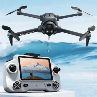 YLR/C YL059 GPS 5G WiFi FPV with 4.5inch LCD Screen Controller Voice Prompts 720P HD Dual Camera Servo Gimbal Lifting Ob