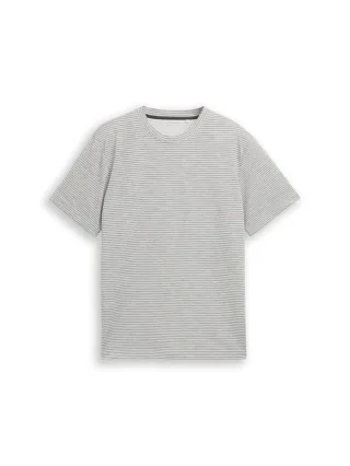 Tom Tailor - T-Shirt mit Streifenmuster grau/weiß - Gr. - S