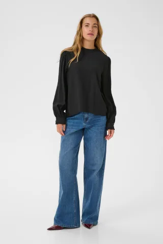 Langarm-Bluse KArea Regular fit black