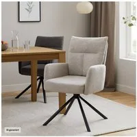 HTI-Living Esszimmerstuhl Esszimmerstuhl Kyra Beige 2er-Set (Set, 2 St), Drehstuhl Auto-Return