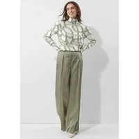 Alba Moda Schlupfbluse Elegante Satinbluse mit Bindeschleife Unifarbenes Modell mit Stehkragen und Bindeband im Nacken