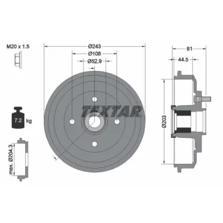 TEXTAR Bremstrommel Ford Fiesta Fusion Mazda 2
