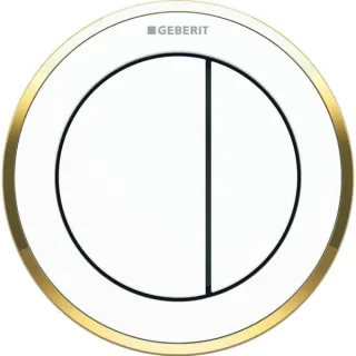 Geberit Fernbetätigung Typ 10 pneumatisch für 2-Mengen-Spülung Möbeldrücker weiß/vergoldet, 116057KK 116057KK1
