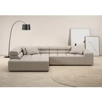 Home affaire Ecksofa Ancona, Ecksofa, incl. Kopfteilverstellung, Breite 319 cm, L-Form, wahlweise motorische Sitztiefenverstellung, auch in Cord + Easy Care