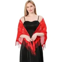Zaewry Modeschal Stola für Abendkleid,Damen Spitzen-Stola,Dünner Schal Damen, Durchbrochene Sommer Schal Damen,für Hochzeiten, Abendpartys
