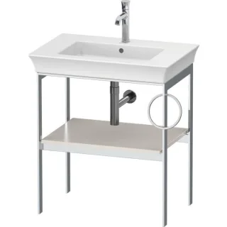 Duravit White Tulip Waschtisch-Konsole WT4543R3939 68,4 x 45 cm, Nordic Weiß Seidenmatt, bodenstehend, Metall, 1 Handtuchhalter rechts