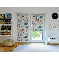 Seitenzugrollo Seitenzugrollo Thermo Klemmfix-Rollo mit Motiv Zoo, K-HOME, verdunkelnd, ohne Bohren, freihängend, Klemmfix, Kinderrollo