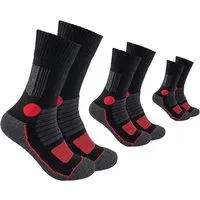 FOOTNOTE Wandersocken Aldington, 39-42,schwarz-rot (3-Paar) ergonomische Spezialzonen, hoher Tragekomfort, perfekter Wegbegleiter