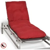 Beautissu Liegenauflage Auflage Sonnenliege Deckchair Flair RL, 190x60x8 cm, Rot, Polster für Sonnenliege Liegestuhl Auflage für Gartenmöbel