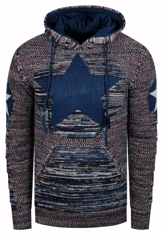 Grobstrick Comic Kapuzen-Pullover