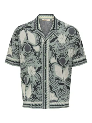 ONLY&SONS - ONSDUKE RLX JAQ SS SHIRT KNIT Iceberg Green - Gr. - L