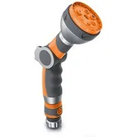 Brandson Multifunktionsbrause mit 7 Sprühprofilen, Garten Handbrause, Spritzpistole, Schnellkupplung, (inkl. Schlauchverbinder/Adapter mit Wasserstoppventil), Gartenbrause 3/4 Zoll, Durchfluss Schieberegler, bis 8 bar Wasserdruck