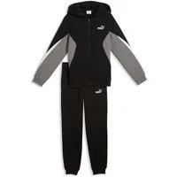 PUMA Trainingsanzug ESS BLOCK FULL-ZIP SWEAT SUIT B (2-tlg), 2-teiliges Set, mit Reißverschluss am Oberteil, Regular Fit