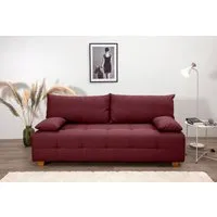 OTTO home Schlafsofa Bella, B: 196 cm, Liegefl. 145x196 cm, Bettfunktion, Bettkasten & 2 Armlehnenkissen, Federkern