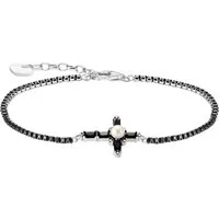 THOMAS SABO Armband Kreuz Cross Romance, mit Zirkonia (synth) - mit Süßwasserzuchtperle