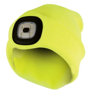 Erwachsene / Herren Winter-Strickmütze mit LED-Leuchtfackel