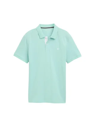 Tom Tailor - Piqué Poloshirt mit Logo-Stickerei bright mint green - Gr. - XXXL