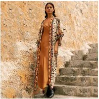 MOPUEA Strandkleid Kaftan Boho Kimono Strandkleid Bikini Cover Up Sommer Beachwear (1-tlg) lässiger Badeanzug, lang, Boho, fließend, Cardigans für den Sommer