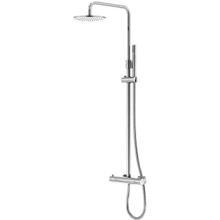 Steinberg Serie 100 Duschsystem 1002721 chrom, Aufputz, mit Regenbrause und Thermostat