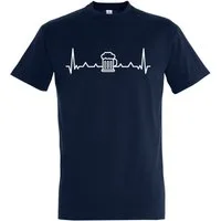 Youth Designz Print-Shirt Heartbeat Bier Herren T-Shirt mit lustigem Logo Aufdruck