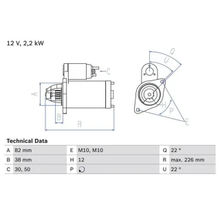 Bosch Anlasser 2,2 kW Chrysler Pt Jeep Grand