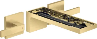 Hansgrohe 3-Loch Waschtischarmatur AxMyEdition F-Set Wandmontage o.Platte, brushed gold optic, 47082 47082250