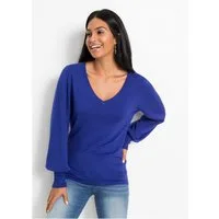 bonprix Strickpullover Viskosemischung, Ballonärmel, V-Ausschnitt