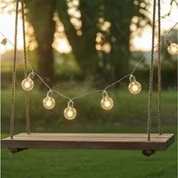 shop'n smile ideoon LED-Lichterkette Solar-Glühbirnen-Lichterkette: Warmweiß, IP44 & Dämmerungssensor, Aufladung über Solarpanel