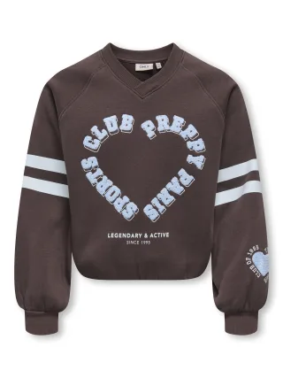 KIDS ONLY - KOGCOLETTA L/S V-NECK PRINT SWT Coffee Bean - Gr. - 140