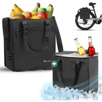 MIVELO Fahrradtasche Einkaufstasche mit Fahrradbefestigung, Shopper Gepäckträger 25L, inkl. herausnehmbarer Kühltasche
