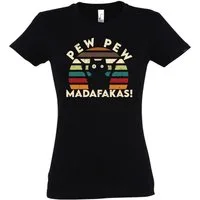 Youth Designz T-Shirt Pew Pew Madafakas Damen Shirt mit lustigem Katzen Print