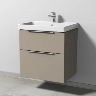 Sanipa 3way Waschtischunterbau zu Villeroy & Boch Avento Waschtisch mit 2 Auszügen, Sandgrau-Matt UF62167