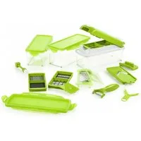 Genius Gemüseschneider Genius Nicer Dicer Plus 18 Teile Obstschneider Zwiebelschneider, 18tlg. Obstschneider Zwiebelschneider Pommesschneider