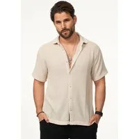 CARISMA Kurzarmhemd im Vintage Summer-Look als Strickhemd Herren Kurzarm Strick Polo-Hemd T-Shirt im lockeren Retro-Stil